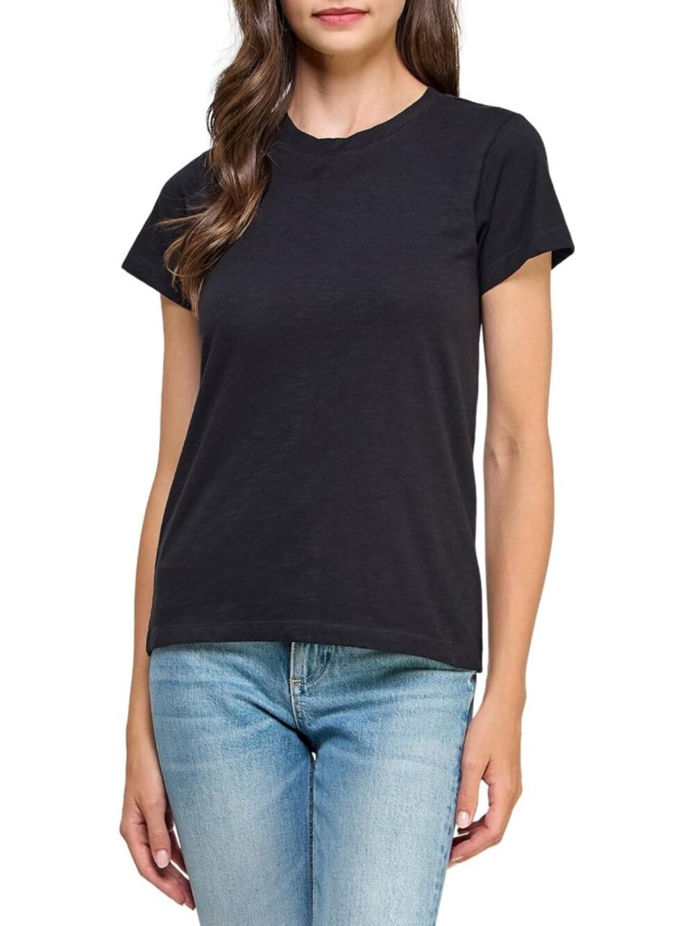 Organic Cotton Crewneck T-Shirt for Women | Short Sleeve Slub Tee Top
